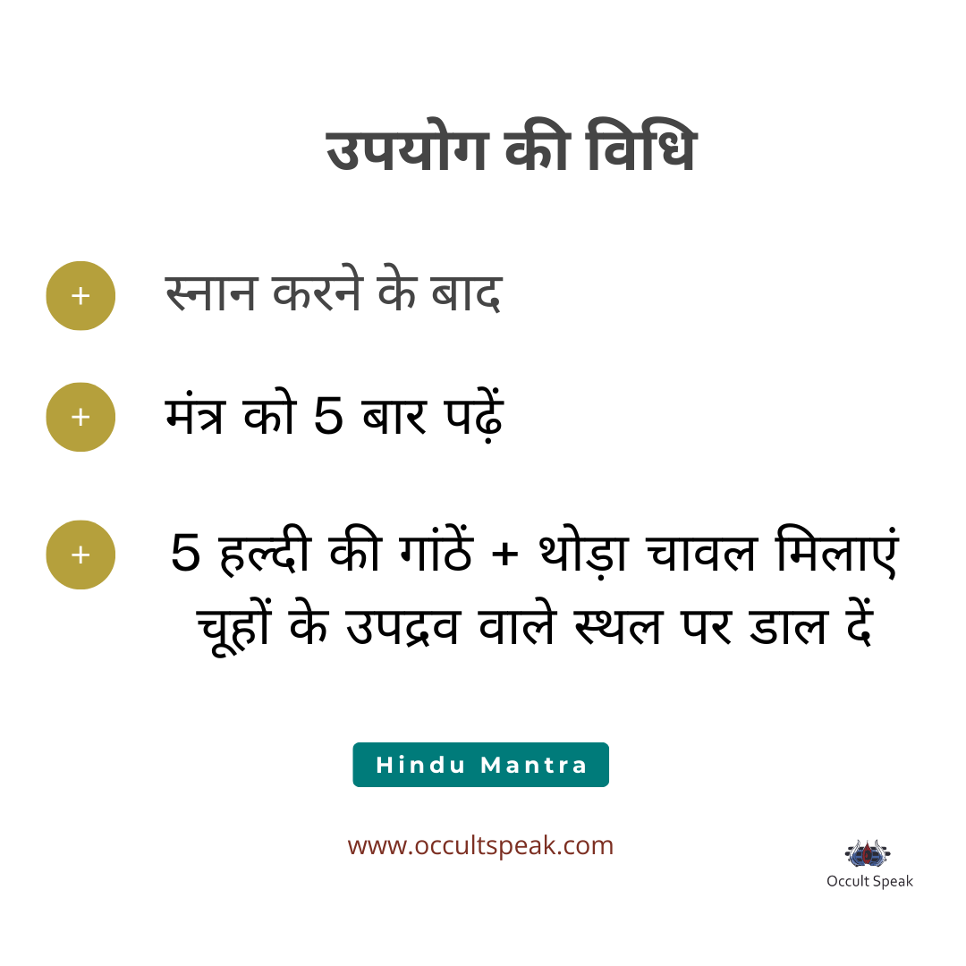 Chuha Bhagane Ka Upay Mantra